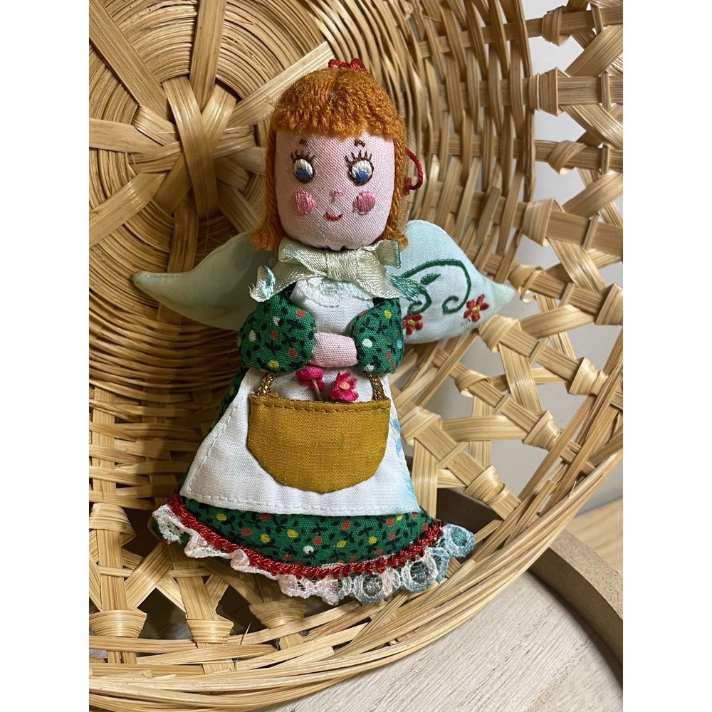 Vintage Handmade Angel Girl Christmas Ornament Rare